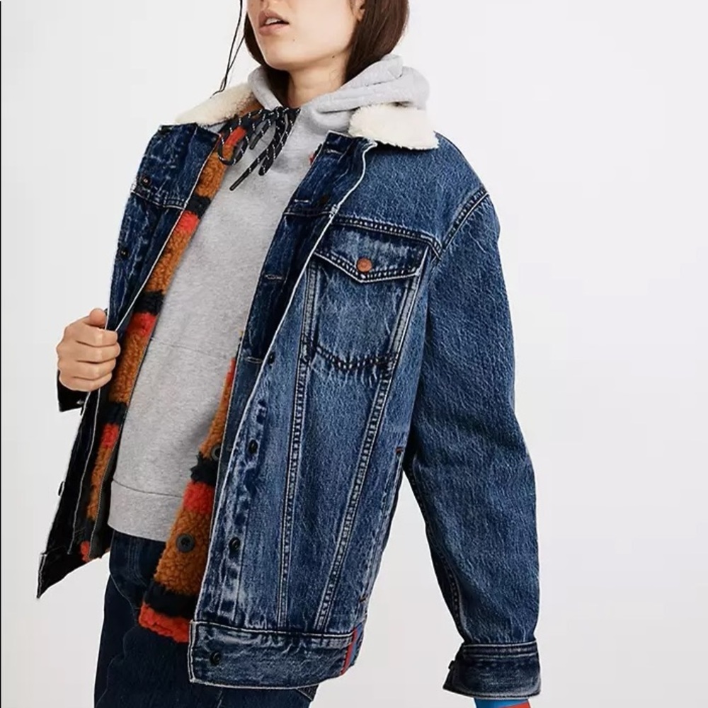 Madewell x Kule Sherpa Lined Oversized Jean Jacket